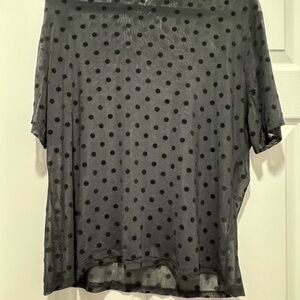 Sheer Black Polka Dot Top